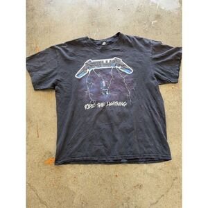 2000's Metallica Ride the Lightning Black Vintage Graphic Band Tee T-Shirt